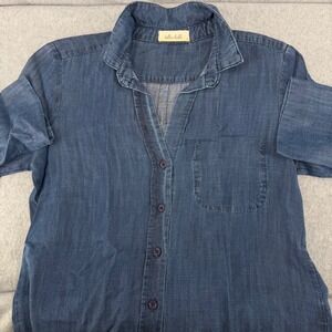 Bella Dahl Womens Tencel Chambray Button Down Shirt Blue Small B2646-549